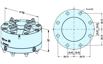Erowa ER-058250 ITS Chuck 100P with Base Plate 100 EDM Tooling Warehouse