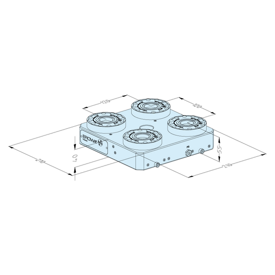 Erowa ER-063136 MTS 81 Base Plate 210 x 210 P Pitch 120 mm EDM Tooling Warehouse