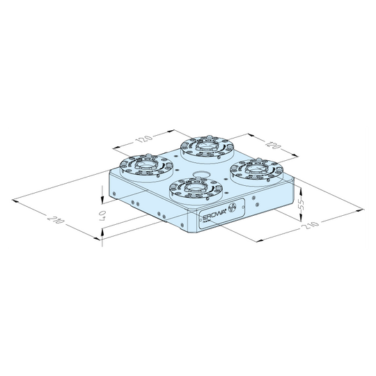 Erowa ER-063137 MTS 81 Base Plate 210 x 210 P/A Pitch 120 mm EDM Tooling Warehouse
