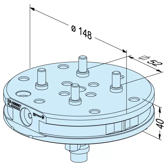 Erowa ER-098667 Pallet P Ø148 Inox for LANG Vise, LANG Pitch 52 EDM Tooling Warehouse