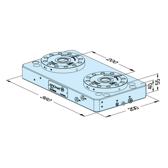 Erowa ER-099536 MTS 2.0 Base Plate 200 x 360 P Pitch 200 EDM Tooling Warehouse