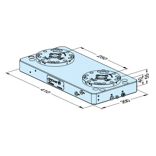 Erowa ER-099539 MTS 2.0 Base Plate 200 x 410, P/A Pitch 250 mm EDM Tooling Warehouse