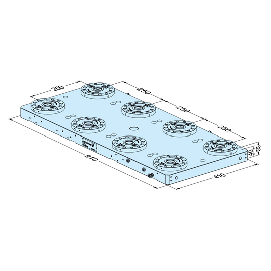 Erowa ER-103299 MTS 2.0 Base Plate 410 x 910, P Pitch 250 mm EDM Tooling Warehouse
