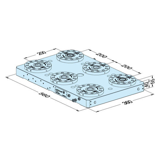 Erowa ER-103311 MTS 2.0 Base Plate 360 x 560, P Pitch 200 mm EDM Tooling Warehouse