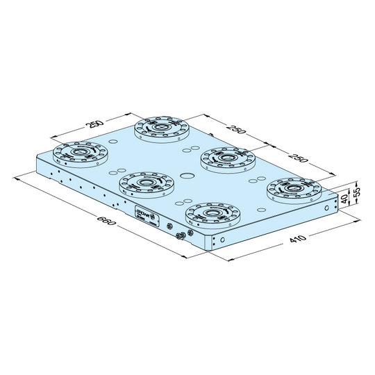 Erowa ER-103315 MTS 2.0 Base Plate 410 x 660, P Pitch 250 mm EDM Tooling Warehouse