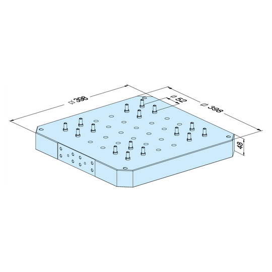 Erowa ER-108152 MTS Pallet 398x398/200 for LANG Vise, LANG Pitch 52 EDM Tooling Warehouse