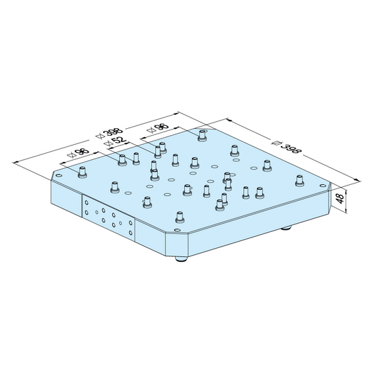 Erowa ER-108153 MTS Pallet 398x398/250 for LANG Vise, LANG Pitch 52 & 96 EDM Tooling Warehouse