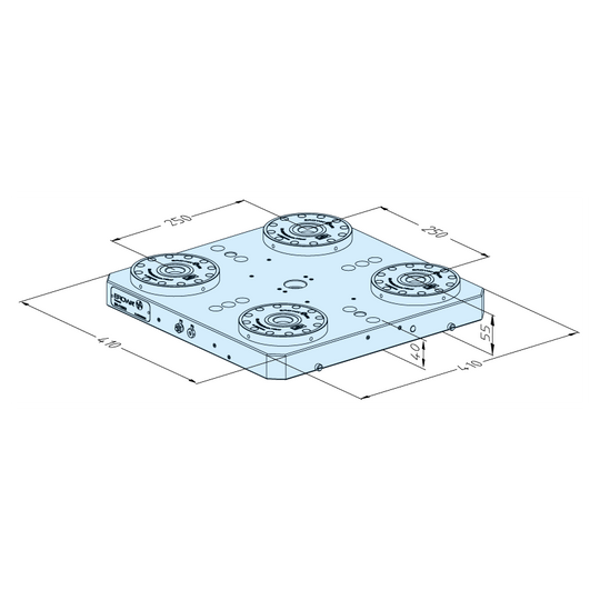 Erowa ER-113302 MTS Base Plate Universal 410x410 P, Pitch 250 EDM Tooling Warehouse