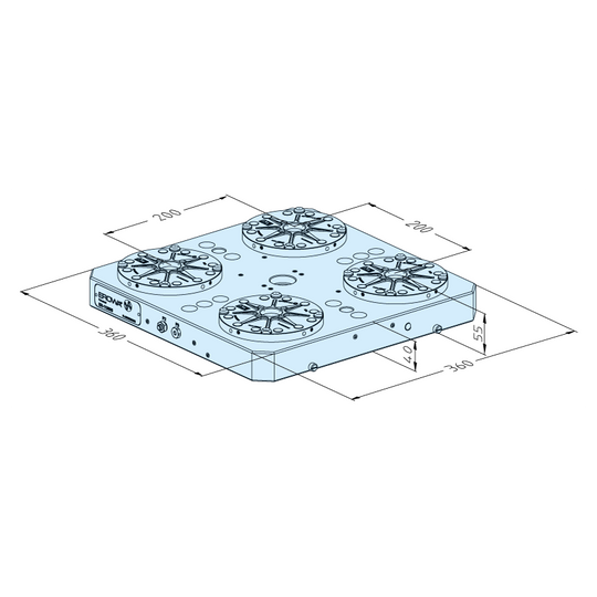 Erowa ER-113800 MTS Base Plate Universal 360x360 P/A, Pitch 200 EDM Tooling Warehouse