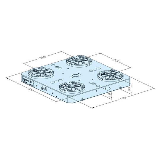 Erowa ER-113802 MTS Base Plate Universal 410x410 P/A, Pitch 250 EDM Tooling Warehouse