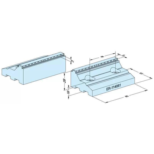 Erowa ER-114061 Stamp Jaws 25 mm (1 pair) for Blank Vise 148 P EDM Tooling Warehouse
