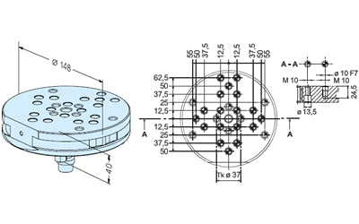 Erowa ER-115712 Pallet Ø 148 G R25 Alu EDM Tooling Warehouse