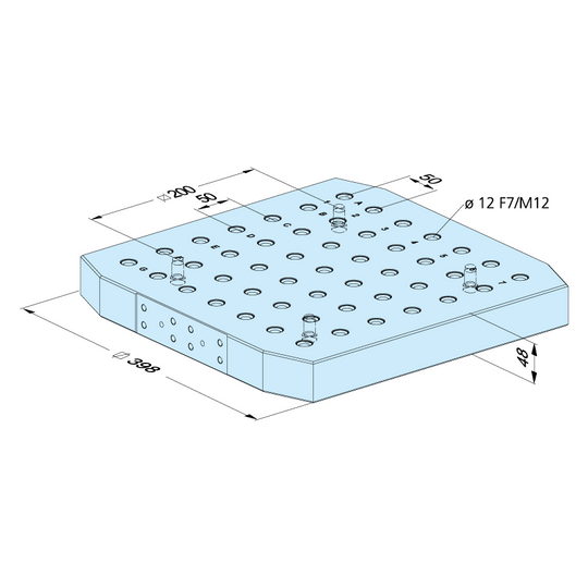 Erowa ER-130128 MTS Pallet 398 x 398/200 R50 EDM Tooling Warehouse