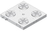 System 3R C291520, Base plate 4-fold PHP, 200 mm, without bores