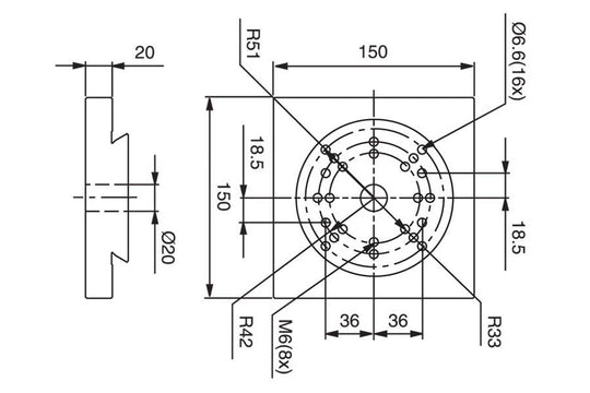 System 3R 3R-29.2, Pallet 150x150 mm, Maxi EDM Tooling Warehouse