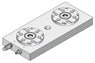 System 3R C281490, Base plate 2-fold HHP, 200 mm, without bores, indexing with indexing option