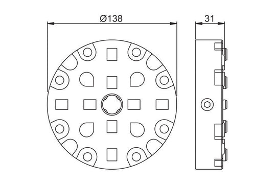System 3R 3R-680.24-S, Manual chuck, MacroMagnum EDM Tooling Warehouse