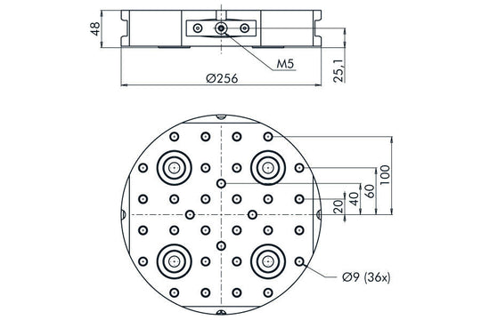 System 3R C694450, GPS 240 Pallet round EDM Tooling Warehouse