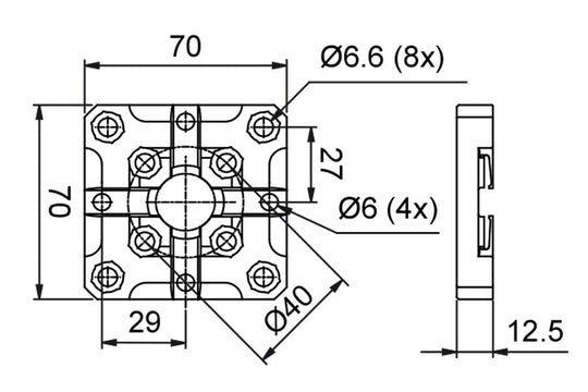 System 3R 3R-601.7E-P, Pallet, hardened, 70x70 mm, MacroHighPerformance EDM Tooling Warehouse