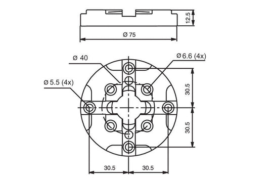 System 3R 3R-651.75E-P, Pallet, hardened, Ø75 mm, Macro EDM Tooling Warehouse