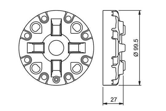 System 3R 3R-600.28-S, Manual chuck (low profile), MacroStandard EDM Tooling Warehouse