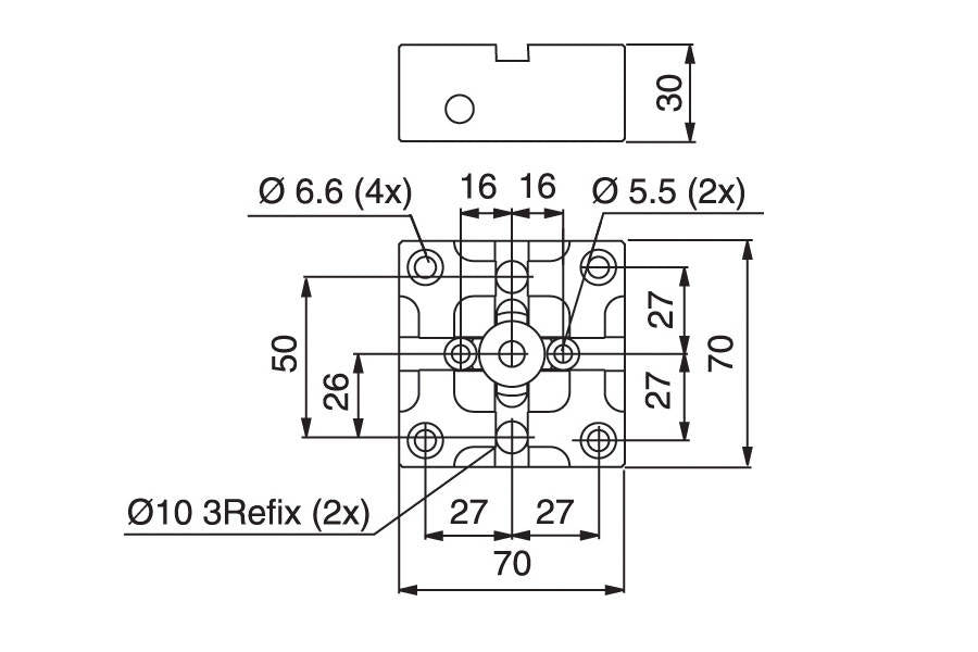 System 3R 3R-601.3, Pallet, hardened, 70x70 mm