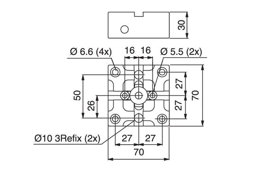 System 3R 3R-601.3, Pallet, hardened, 70x70 mm, MacroHighPerformance EDM Tooling Warehouse